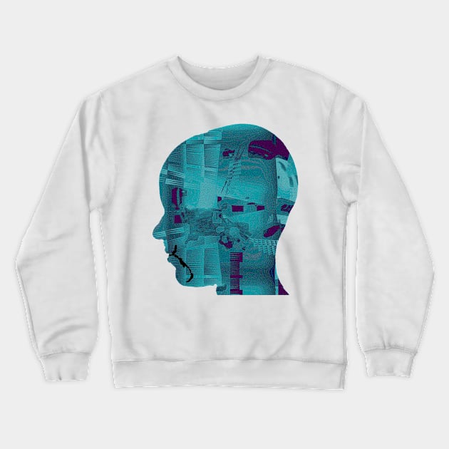 Blue face Crewneck Sweatshirt by DARNA